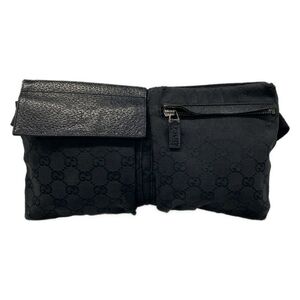 Gucci Waist Clutch GG Leather Black Bag
